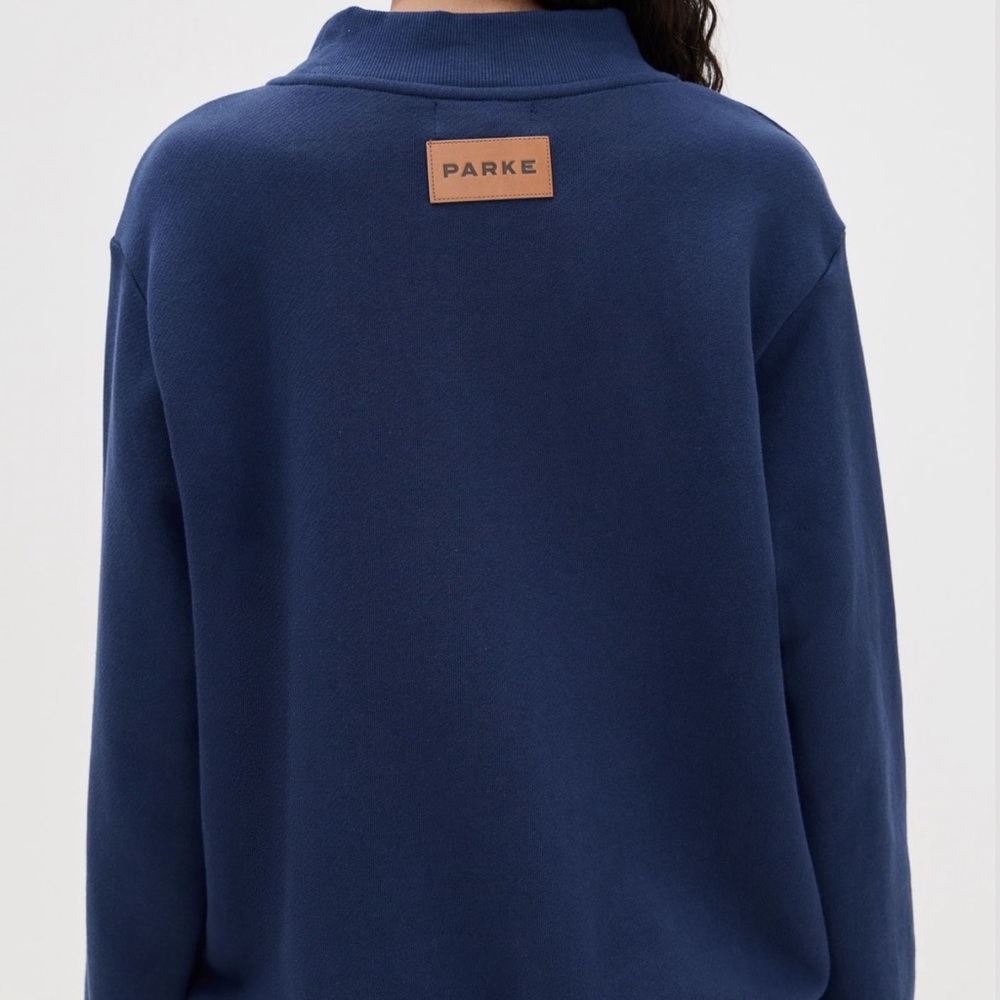 PARKE Heritage Classic Mock Neck Sweatshirt navy blue NWT size L/XL - Picture 3 of 8
